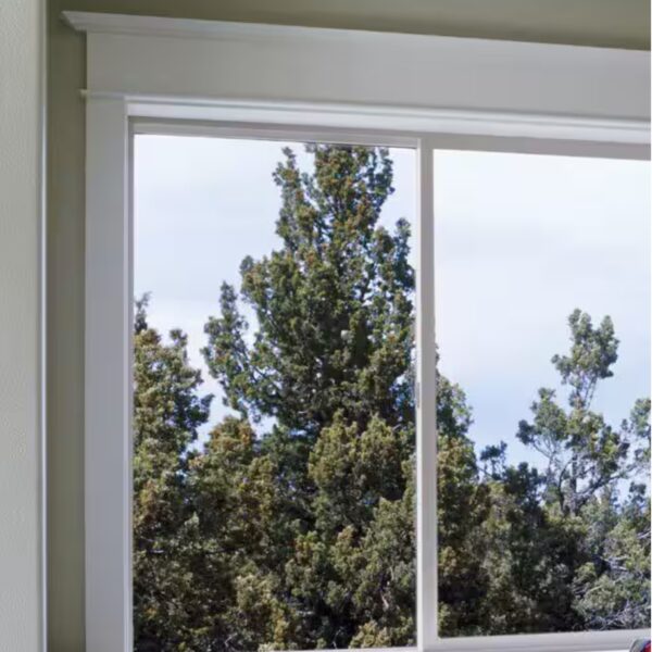 59.5 in. x 59.5 in. V-2500 Series White Vinyl Right-Handed Sliding Window with Fiberglass Mesh Screen