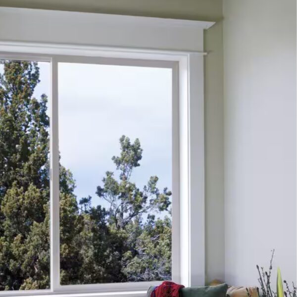 59.5 in. x 59.5 in. V-2500 Series White Vinyl Right-Handed Sliding Window with Fiberglass Mesh Screen