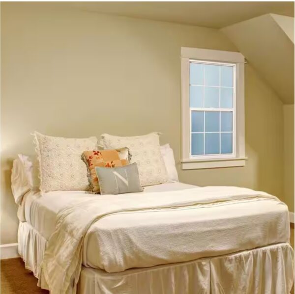 36 in. x 48 in. White Double-Pane Insulated Glass Vinyl Single Hung Window with Grids and Screen